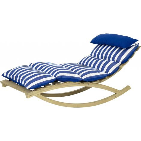 AMAZONAS Rocking Lounger Navy Schaukelliege inkl. Holzgestell und Kissen (1/5)