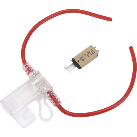 Support de fusible auto 31.5cm 12AWG étanche avec fusible 5A réarmable manuel, TPE+PVC pour camping-car, yacht et coffre (1/5)
