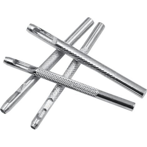 Lot de 4 poinçons creux en acier de 2,5 à 4 mm pour le cuir, pour montres, tissus, ceintures (1/4)