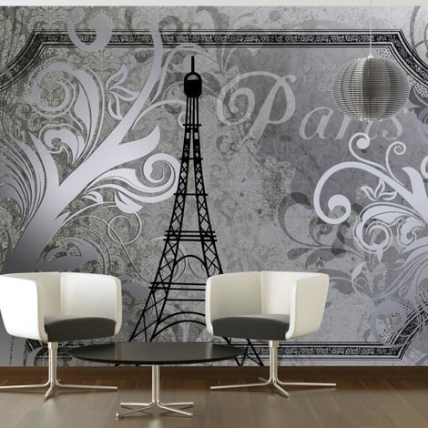 Papier Peint "Vintage Paris Silver" 70 x 100 cm (1/2)