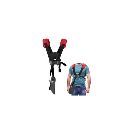 Trimmer Shoulder Strap Double Breasted - Mower Trimmer Harness Strap with Durable Nylon Belt Adjustable for Brush Cutter or Gardening,Black red (1/5)