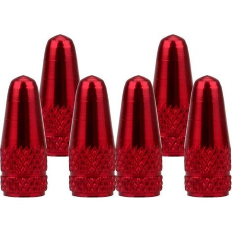 CCYKXA (Red) 6-Piece Tire Valve Cap Set, Bicycle Valve Cap, Dustproof Bike Valve for Road and Mountain Bikes (1/4)