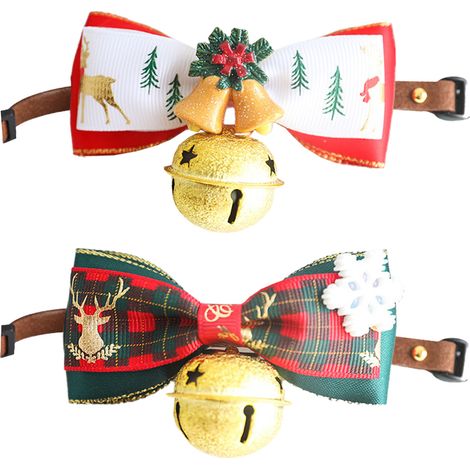 Collier Pour Chien - Collier Festif Noël Avec Ruban Et Motif Étoile - Pour Chiens De Taille S À L - 1 Pièce (1/5)