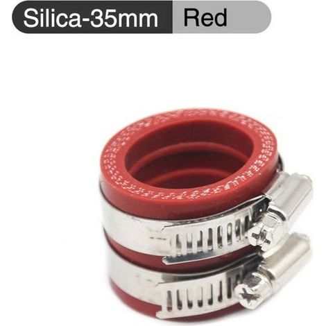 HOXILEELEO35 mm Collettore di aspirazione per moto, rosso, Universale, in Silicone resistente alle alte temperature, aria aspirazione carburatore (1/5)