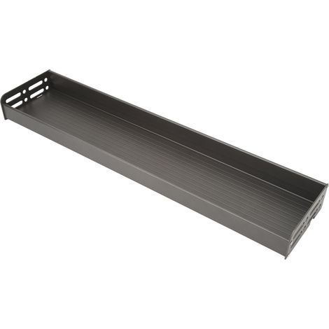 Wandmontiertes, abnehmbares und multifunktionales Gewürzregal für die Küche, auch als Wandregal fürs Badezimmer geeignet, extragroßes Ablagefach, grau, 60 cm