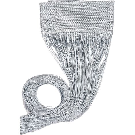 Tenda a Fili Elegante Per Porte Finestre Pannello Divisorio Camere Stanze Ambienti Grigio - 140x290 Cm