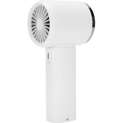 Ventilateur turbo portable rechargeable avec batterie de 5000 mAh, 199 vitesses et affichage numérique, idéal pour les voyages, le camping et les activités de plein air (blanc). (1/5)