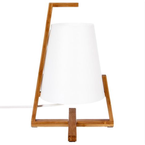 Lampe à Poser en Bambou Papier et Polypropylène 32cm - SILUMEN (1/3)