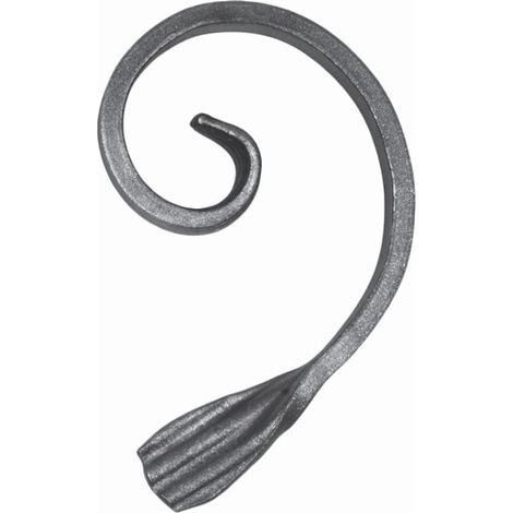 Demi volute pattes d'oie - Hauteur 120mm Largeur 80mm plat de 12x6mm - Fer forgé - À souder - DECO FER FORGE (1/2)