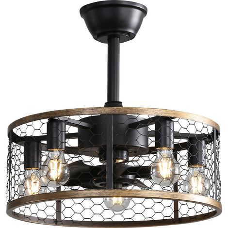Ventilateur de plafond industriel à cage de 50 cm (20 pouces) avec 7 pales en ABS et télécommande, moteur CC compact et réversible (1/5)