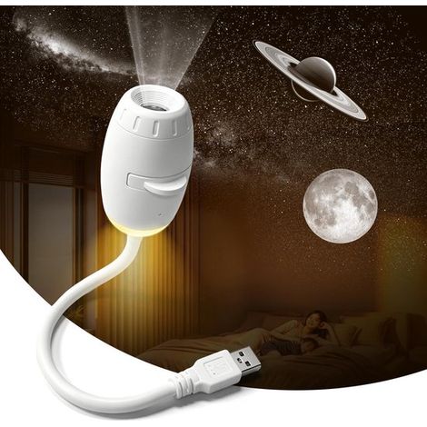 Projecteur de ciel étoilé 2 en 1, projecteur galaxie avec veilleuse LED réglable à 360°, alimentation USB pour voiture, fêtes et chambre, veilleuse décorative pour adultes (1/3)