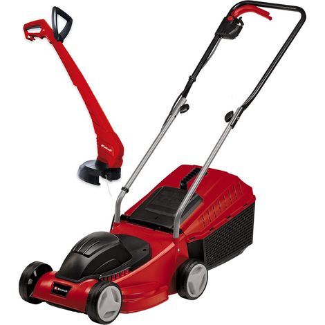 Einhell Electric Lawnmower 1000W 32cm Cut + 10m Lead 30L Box + Garden Strimmer (1/5)