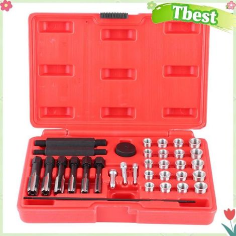 Kit de réparation de filetage de bougie de préchauffage, acier de qualité supérieure, quatre tailles, pour filetages de culasse (1/4)