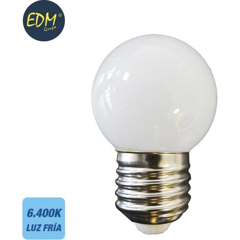 Lampadina LED sferica e27 1.5w 130lm 6400k luce fredda ø45x69mm EDM