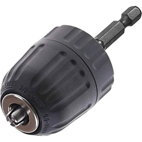 Mandrin de perçage sans clé 0,8-10mm, adaptateur à changement rapide 3/8" 24UNF, queue hexagonale 1/4"