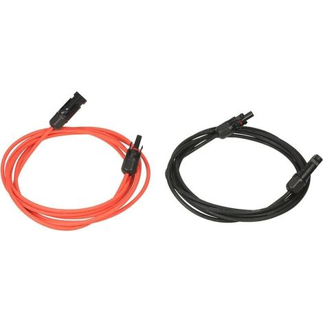 10AWG 1 Paar Solarpanel-Verlängerungskabel mit Buchse und Stecker, 1 Paar 6M Schwarz + 6M Rot - 1 Paar 6M Schwarz + 6M Rot (1/4)