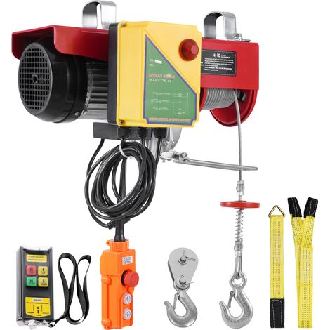 Mophorn Paranco Elettrico Doppio Cavo Carico max. 1000kg, Telecomando a Filo 4,2m, Altezza Sollevamento Cavo Singolo 12m, Paranco Arresto di Emergenza, Sollevatore per Garage, Magazzino, Fabbrica (1/5)