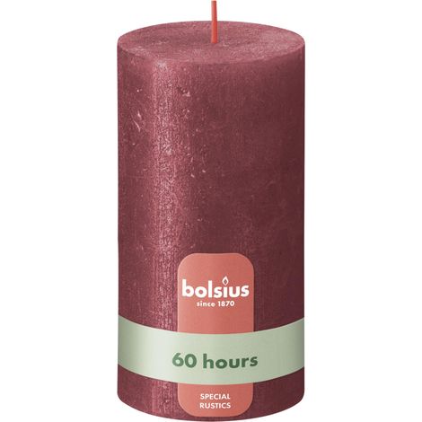 Bougie pilier rustique scintillante – Rouge – 13 cm – Lot de 4 – Ne coule pas – Bougies non parfumées - Longue durée de combustion de 60 heures (1/5)