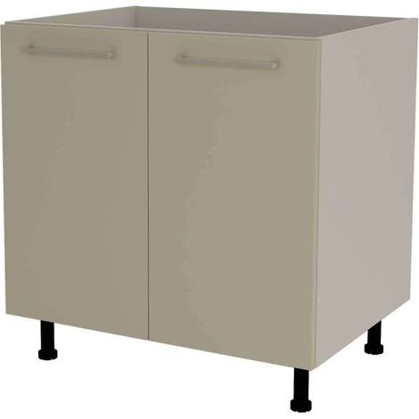 Mueble de cocina bajo para fregadero en gris cream y vison. 85 cm(alto)80 cm(ancho)60 cm(largo)