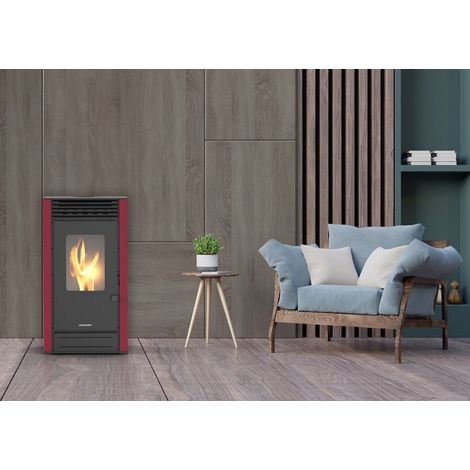 Stufa a pellet 8,5kW Ella 8 Schuster Unical Riscaldamento casa ufficio bordeaux (1/3)