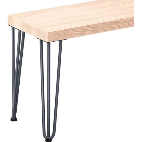 LAMO Manufaktur Sitzbank Esszimmer Holzbank 30x120x47 cm, Möbelfüße Creative Anthrazit / Roh, LSB-01-A-001-120-7016Cr