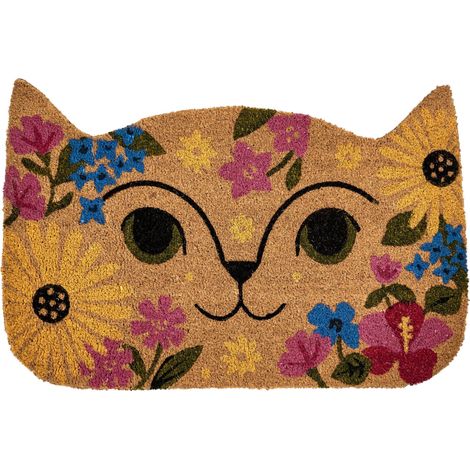 Fußmatte CALIRAYA Bunt 60 x 90 cm Katze Kokosfasern