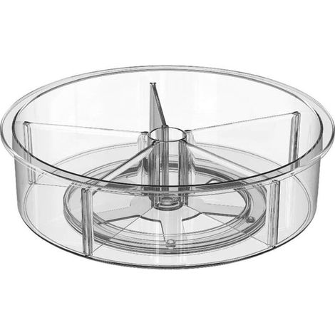 Plateau tournant Conteneurs de stockage des aliments pour armoires de cuisine Garde-manger Armoire Comptoir Réfrigérateur Split Organisateur d'épices rotatif pour condiments Fournitures de cuisson (1) (1/4)