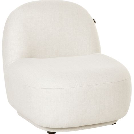 Sillón sin reposabrazos respaldo bajo tapizado moderno minimalista blanco crema Lovberg (1/5)