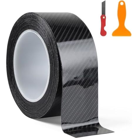 Film Carbone Voiture Autocollant 5D Noir Brillant 5cm × 10m (1/5)