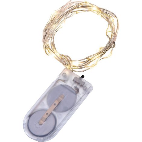 12 GUIRLANDES FÉERIQUES LED Fil Cuivre Lumière Chaude 2m 20 LED Etanche Piles (1/5)