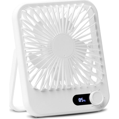 USB Ventilator, 180° Klappbarer Tischventilator Wiederaufladbarer Tragbarer Ventilator Einstellbare Windgeschwindigkeit 0-100, LED Display Table Fan Mini Ventilator für Büro Zuhause Outdoor