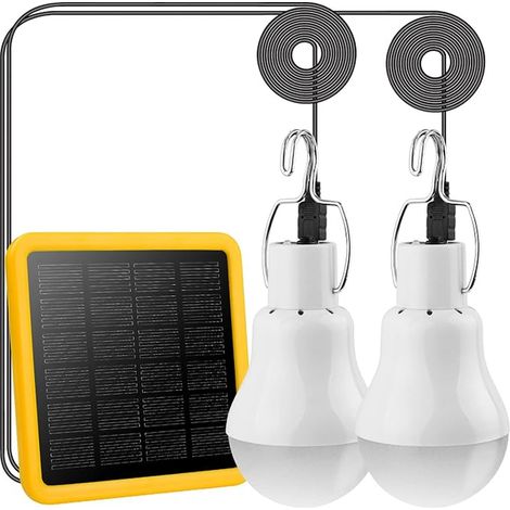 Solar Lights Outdoor 130 Lumens with Solar Panel 800 mAh, Portable LED Bulb, 3.5 m USB Cable, Hanging Lamp for Indoor and Outdoor Camping Hiking Garden (1/3)