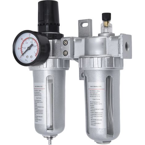 Kit combiné filtre à air comprimé, régulateur, manomètre et séparateur d'eau pour compresseur 2 unités SFC300 (1/5)