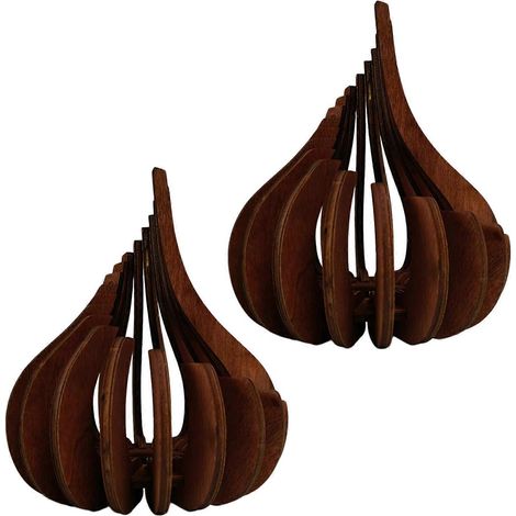 Porte-bougies de méditation en bois naturel - Cadeau polyvalent pour les fêtes et la décoration quotidienne - Idée cadeau attentionnée pour une pendaison de crémaillère (2 pièces) (1/5)