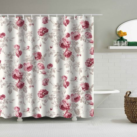 Rideau de douche, rideau de salle de bain, impression numérique 3D, rideau de douche résistant à la moisissure, tissu polyester imperméable, avec croc (1/5)