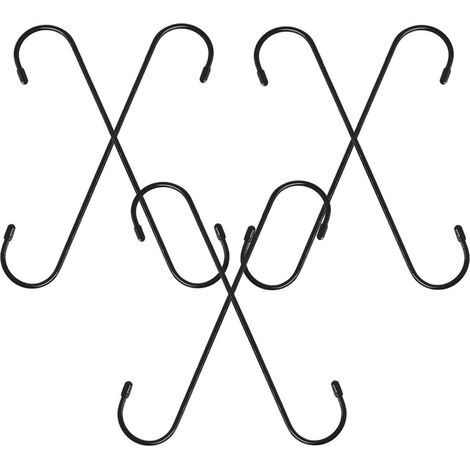 Large S Shaped Iron Hooks with Protective Caps Heavy Duty
