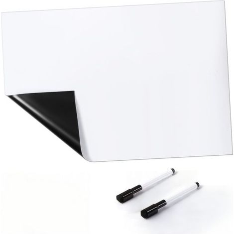 A3 Tableau Blanc Magnetique, Tableau Magnetique Frigo Effaçable à Sec pour Réfrigérateur avec 2 Stylos Marqueurs pour planning semaine frigo, Cuisine Liste, Mémo Aimanté