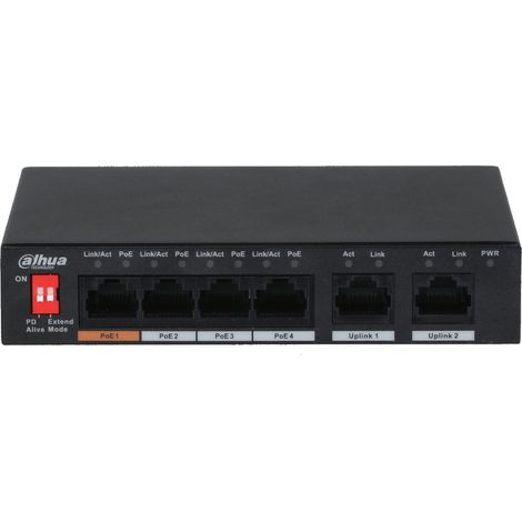 Dahua 4 Porte +2 Unmanaged Desktop Switch PoE PFS3006-4ET-60-V2 (1/6)