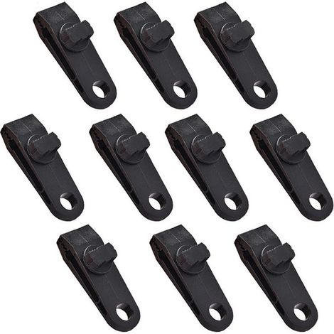 Clips de tente réutilisables en nylon, résistants au vent et à fixation par pression, pour le camping en extérieur. Lot de 10. (1/5)
