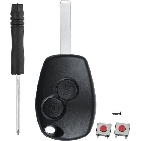 Coque Clé Dacia, Compatible pour Renault Trafic Dacia Logan Sandero Clio Modus Twingo Kangoo Master Opel Vivaro, Boitier Clé Twingo, TéLéCommande Renault, Clef Dacia Logan - 2 Boutons (1/5)