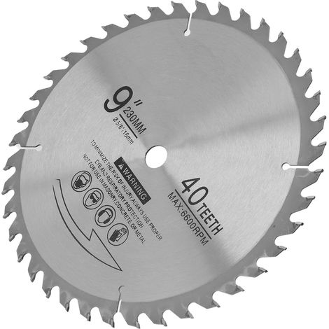 Lame de scie circulaire en carbure 40 dents, 9 pouces, 6600 tr/min, rapide et précise, pour le travail du bois