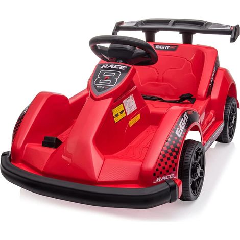 Kart à pédales voiture pour enfants - HOMEMiYN - Rouge - 6V - Electrique - 4 roues