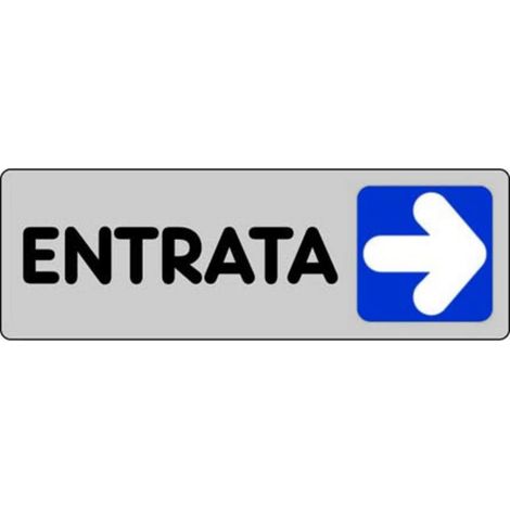 Cartello in Carta Autoadesiva 15x5 cm - ENTRATA A DESTRA