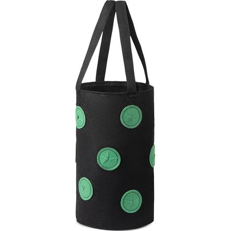 (noir) 1 sac de plantation suspendu pour fraisiers et tomates, pot de plantation vertical pour fraisiers (1/4)