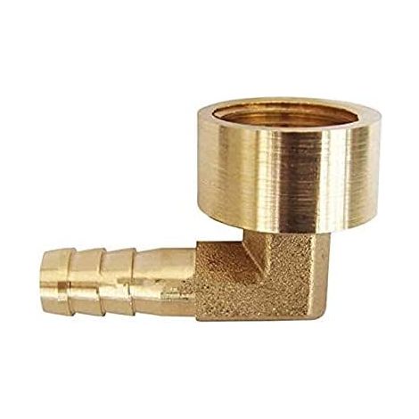 Raccord de tuyau cannelé en laiton - Raccord de tuyau coudé de 8 mm - Filetage femelle de 6,35 mm - Connecteur adaptateur de tuyau à 90 degrés (1/5)