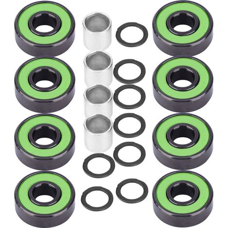 Roulement à billes en acier chromé pour skateboard, grande vitesse et stabilité, anneau intérieur allongé pour un alignement parfait, idéal pour longboard. (1/5)