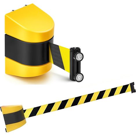 Barriere de Securite Retractable de 10m, Ceinture de Securite de File d'Attente Murale, Fonction de Verrouillage Automatique, Barriere de Securite Magnet pour Usine, Cinema (1/5)