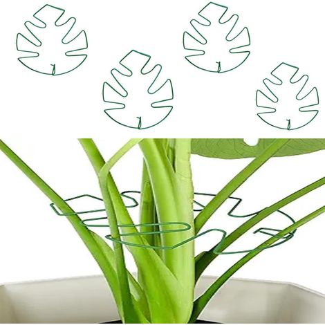 Support pour plantes grimpantes en quatre parties avec motif de feuilles, dimensions : 14 cm x 16 cm, convient aux plantes grimpantes et aux plantes d'intérieur (vert). (1/5)