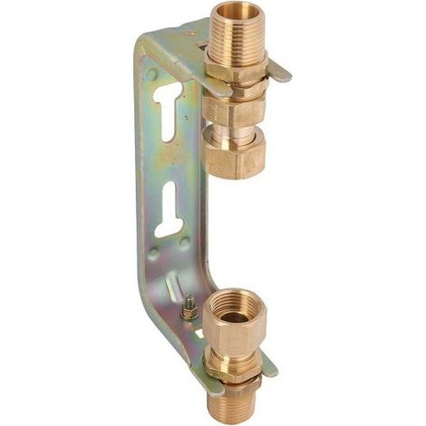 Schlösser Wasserzähler-Einbaubügel mit Steigrohr und Verschraubung, starr, Q3 4m3/h, 3/4" x 3/4", verzinkt