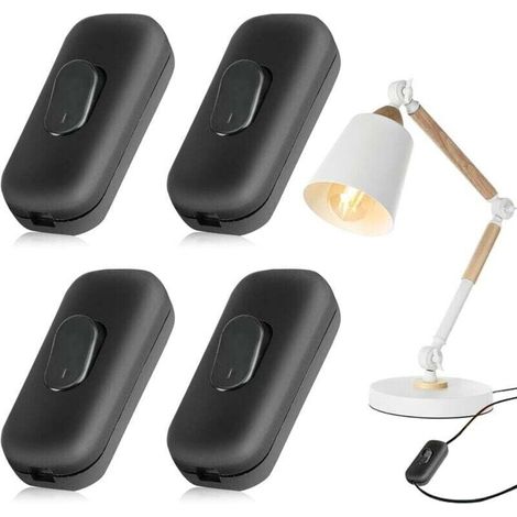 4 Pièces Interrupteur Lampe De Chevet,Interrupteur Bi-Polaire,Interrupteur à Bascule Bipolaire,Interrupteur à Touche Basculante,Interrupteur à Cordon En Ligne,Interupteur Lampe De Chevet (1/4)